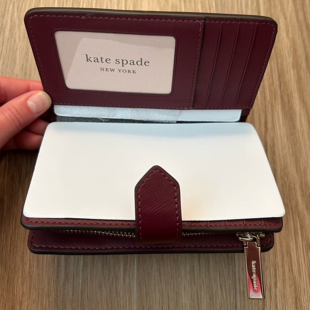 Kate Spade Maroon Leather Wallet - Picture 3 of 4